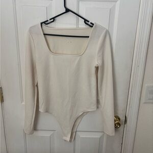 a new day Cream Ribbed Long Sleeve Bodysuit